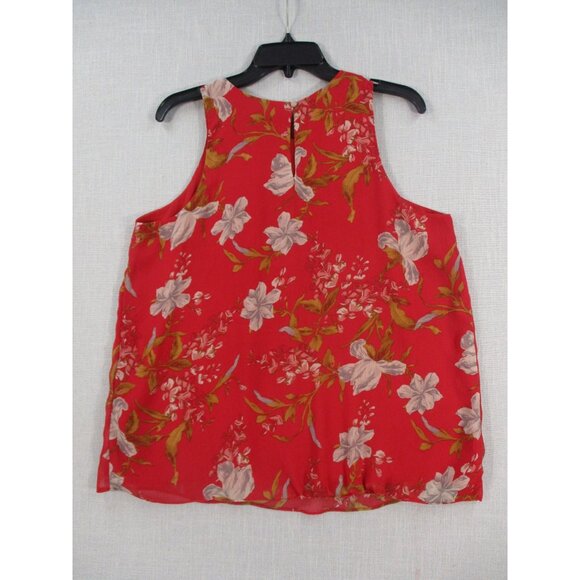 Vince Camuto Womens Red Floral Sleeveless Blouse Top - Medium Size - Picture 7 of 8